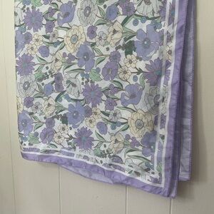 Rubi Purple Floral Satin Square Scarf ~ 100% Polyester~ Coquette Girl